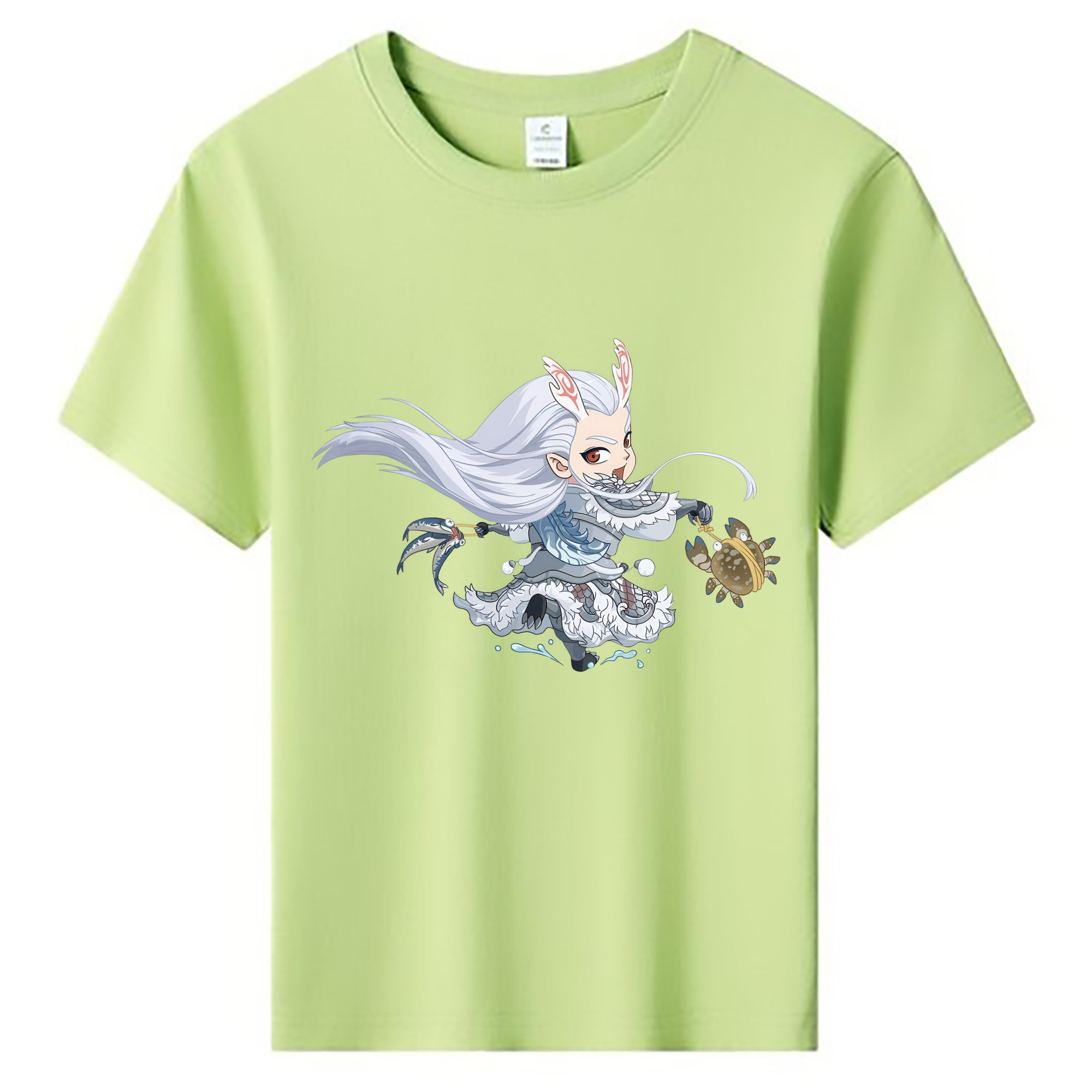 （画像用） Ne Zha 2 ナタ 魔童の大暴れ 綿100％キッズTシャツ（フロントプリント）